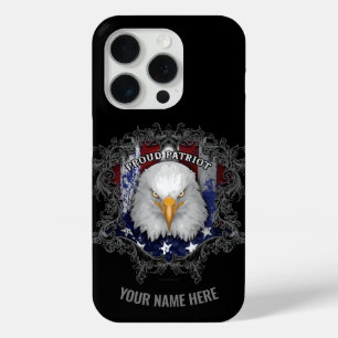 Coque iPhone 15 Pro Fière patriote américain (personnalisée)