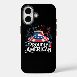 Coques iPhone 16 Fièrement Américain - Patriotic Beach Sunhat