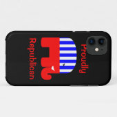 Coques Case-Mate iPhone Fièrement républicain (Dos (Horizontal))