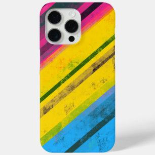 Coque iPhone 15 Pro Max Fierté égalité Pan drapeau Grunge Stripes LGBTQIA