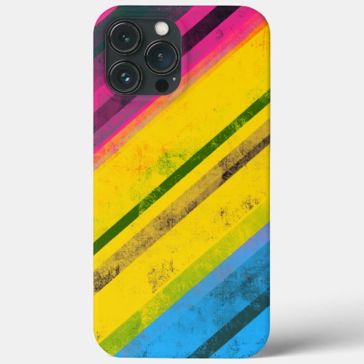 Coques Case-Mate iPhone Fierté égalité Pan drapeau Grunge Stripes LGBTQIA (Verso)