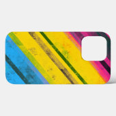 Coques Case-Mate iPhone Fierté égalité Pan drapeau Grunge Stripes LGBTQIA (Verso (horizontal))
