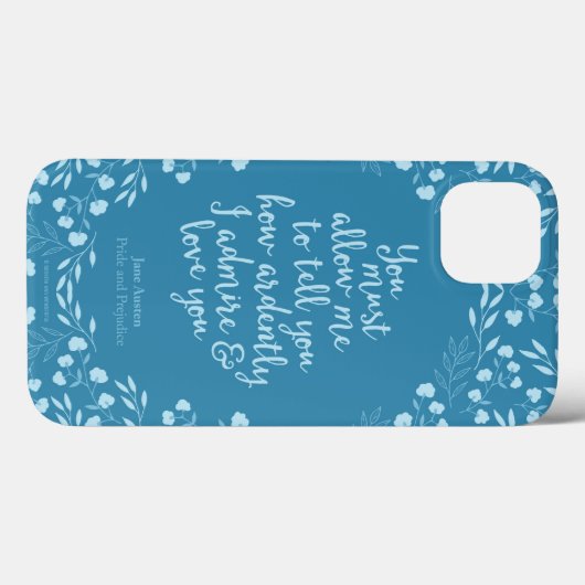 Coques Case-Mate iPhone Fierté et préjugé Citation d'amour floral (Verso (horizontal))
