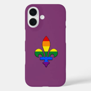 Coques iPhone 16 Fierté LGBT fleur de lis