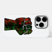 Coques Case-Mate iPhone fierté noire drapeau rouge vert poing panafricain (Verso (horizontal))