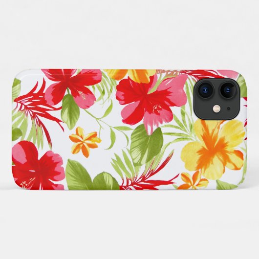 Coques Case-Mate iPhone Fiesta florale de l'Hibiscus (Dos (Horizontal))