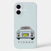Coques Case-Mate iPhone Figarines Nom Pale Aqua Figaro Voiture Monogramme (Verso)