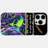 Coques Case-Mate iPhone Figure extraterrestre illuminée (Verso (horizontal))