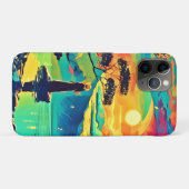 Coques Case-Mate iPhone Figure militaire au coucher du soleil (Dos (Horizontal))