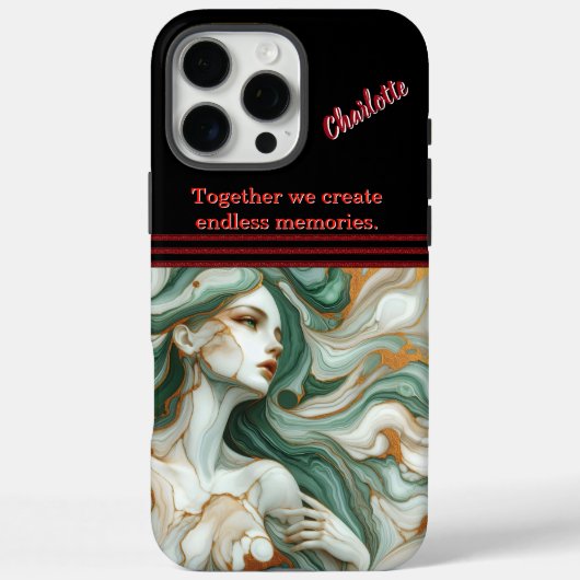 Coques Case-Mate iPhone Figure mystique dans les vagues vertes (Verso)