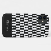 Coques Case-Mate iPhone Figures de jeu d'échecs motif noir et blanc nom (Dos (Horizontal))