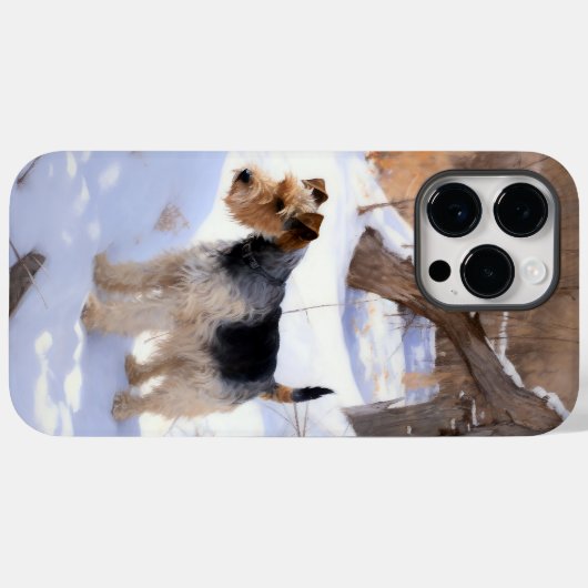 Coques Case-Mate iPhone Fil Fox Terrier Laisser neiger Noël (Verso (horizontal))