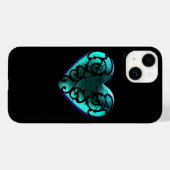 Coques Case-Mate iPhone Filigree Goth Ice Blue Heart (Verso (horizontal))