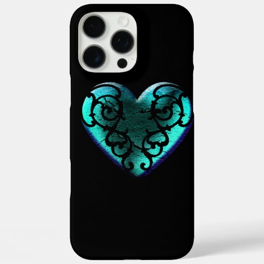 Coques Case-Mate iPhone Filigree Goth Ice Blue Heart (Verso)
