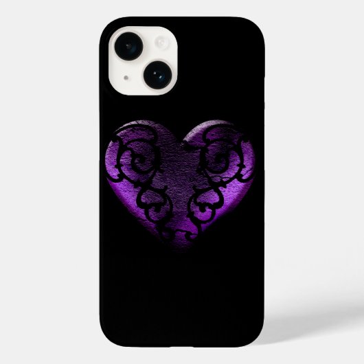 Coques Case-Mate iPhone Filigree Goth Purple Heart (Verso)