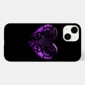 Coques Case-Mate iPhone Filigree Goth Purple Heart (Verso (horizontal))
