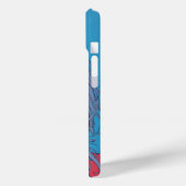 Coques Case-Mate iPhone fille anime bleu et rouge illustration fumée (Verso / Gauche)