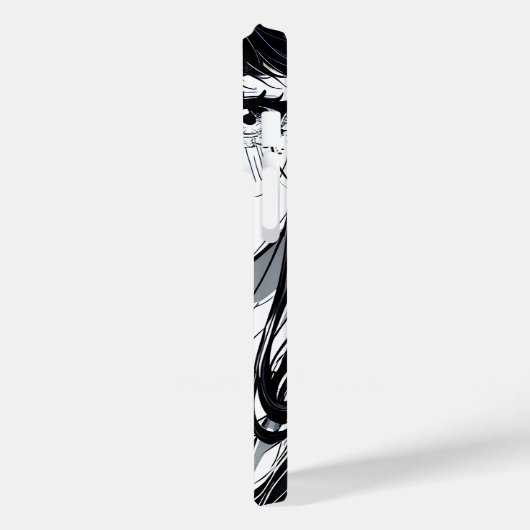 Coques Case-Mate iPhone Fille Anime Noire & Blanc (Verso / Gauche)