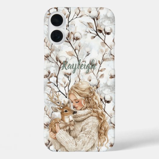 Coques Case-Mate iPhone Fille aux cheveux blonds avec cerf (Verso)
