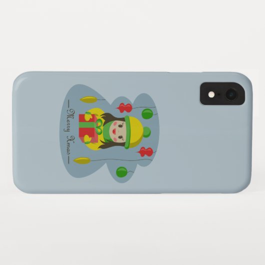 Coques Case-Mate iPhone Fille avec boîte cadeau de Noël (Dos (Horizontal))