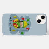 Coques Case-Mate iPhone Fille avec boîte cadeau de Noël (Verso (horizontal))