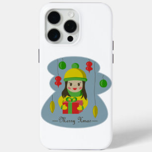 Coque iPhone 15 Pro Max Fille avec boîte cadeau de Noël