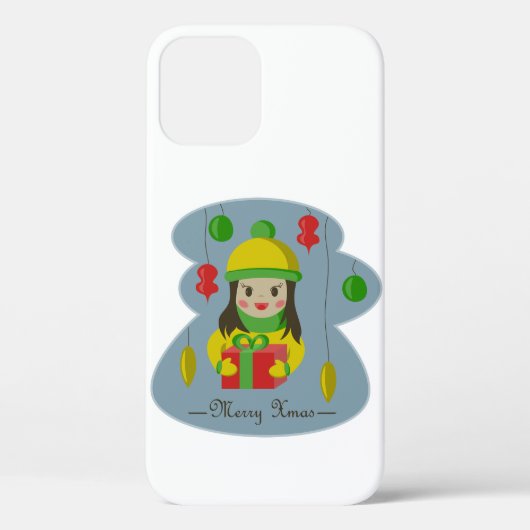 Coques Case-Mate iPhone Fille avec boîte cadeau de Noël (Verso)
