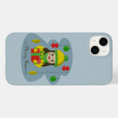 Coques Case-Mate iPhone Fille avec boîte cadeau de Noël (Verso (horizontal))