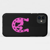 Coques Case-Mate iPhone Fille avec cheval et Casquette occidental Hot rose (Dos (Horizontal))