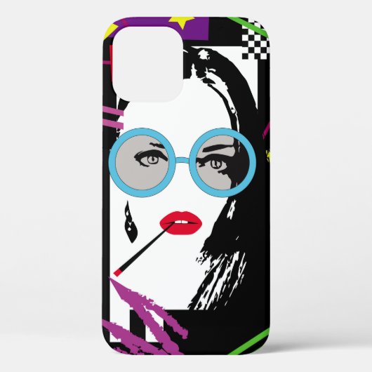 Coques Case-Mate iPhone Fille avec cigarette et lunettes de soleil pop ar  (Verso)