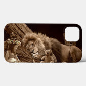 Coques Case-Mate iPhone Fille avec Lion et ours en peluche (Verso (horizontal))