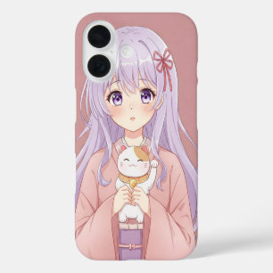 Coques iPhone 16 Fille avec Maneki-Neko par Natasha Us