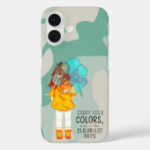 Coques Case-Mate iPhone Fille avec parapluie dans le vent Citation positiv (Verso)