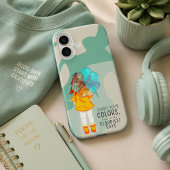 Coques Case-Mate iPhone Fille avec parapluie dans le vent Citation positiv
