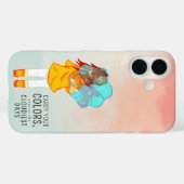 Coques Case-Mate iPhone Fille avec parapluie dans le vent Citation positiv (Verso (horizontal))
