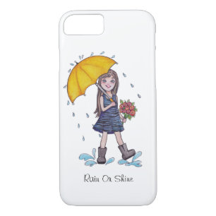 Case-Mate iPhone Case Fille Avec Parapluie Jaune En Aquarelle