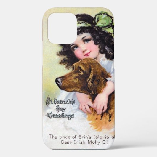 Coques Case-Mate iPhone Fille avec un chien de couture irlandais, Saint Pa (Verso)