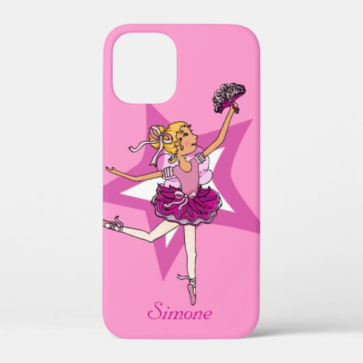 Coques Case-Mate iPhone Fille ballerine rose blonde nom (Verso)