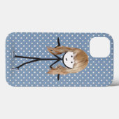 Coques Case-Mate iPhone Fille Bâton Avec Cheveux Blonds sur Points (Verso (horizontal))