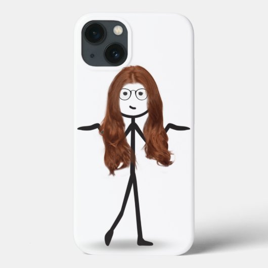 Coques Case-Mate iPhone Fille bâton avec cheveux rouges (Verso)
