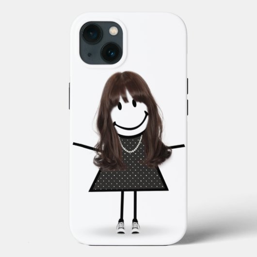Coques Case-Mate iPhone Fille bâton en baskets avec cheveux (Verso)