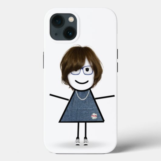 Coques Case-Mate iPhone Fille Bâton en Baskets avec Cheveux (Verso)