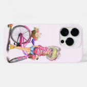 Coques Case-Mate iPhone Fille blonde avec Vélo rose (Verso (horizontal))