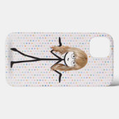 Coques Case-Mate iPhone Fille blonde sur pois (Verso (horizontal))