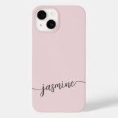 Coques Case-Mate iPhone Fille Blush Pink Monogramme Nom Signature Script C (Verso)