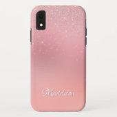 Coques Case-Mate iPhone Fille Blush Pink Silver Parties scintillant Nom pe (Dos)