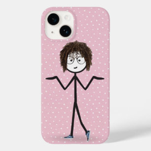 Coque Pour iPhone 14 Fille bonhomme allumette avec des pois