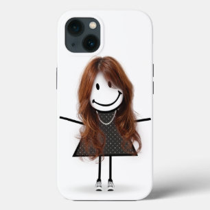 Case-Mate iPhone Case Fille bonhomme allumette en baskets avec cheveux