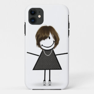 Case-Mate iPhone Case Fille bonhomme allumette en baskets avec cheveux