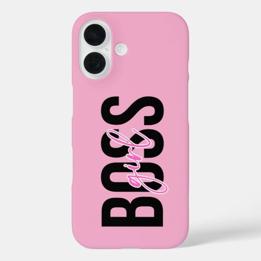 Coques Case-Mate iPhone Fille Boss Rose Noir (Verso)